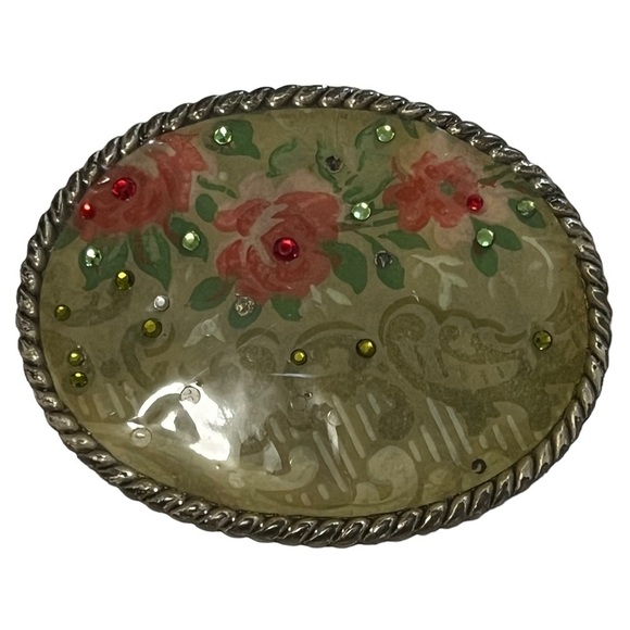 d.l. rhein Los Angeles Handmade Floral Belt Buckle southwestern rodeo stagecoach - Picture 10 of 10